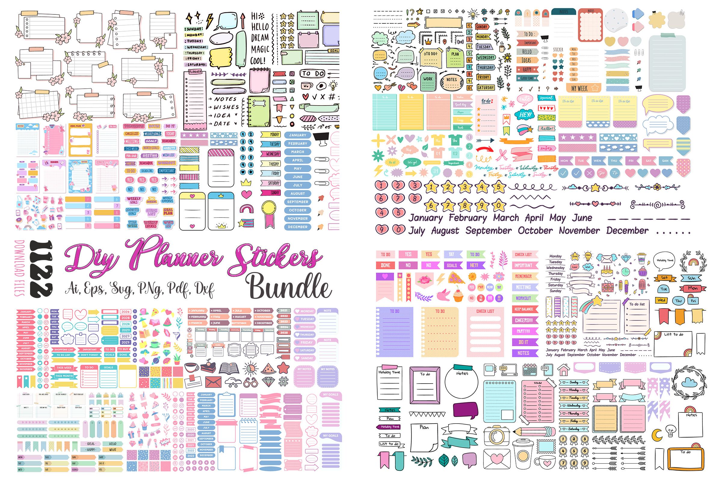 DIY Planner Stickers Printable Bundle