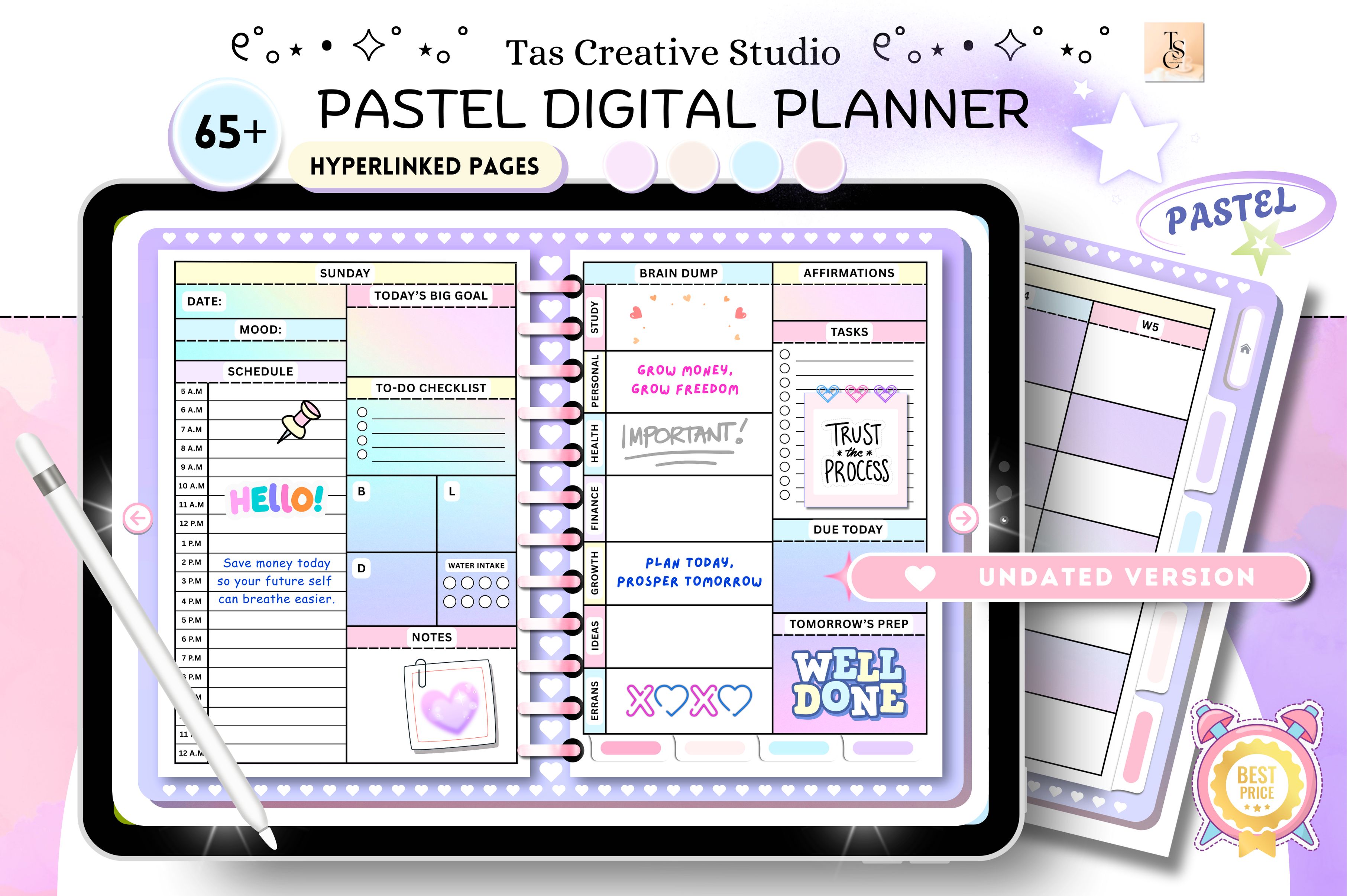 Digital Planner Cute Pastel ( Undated )